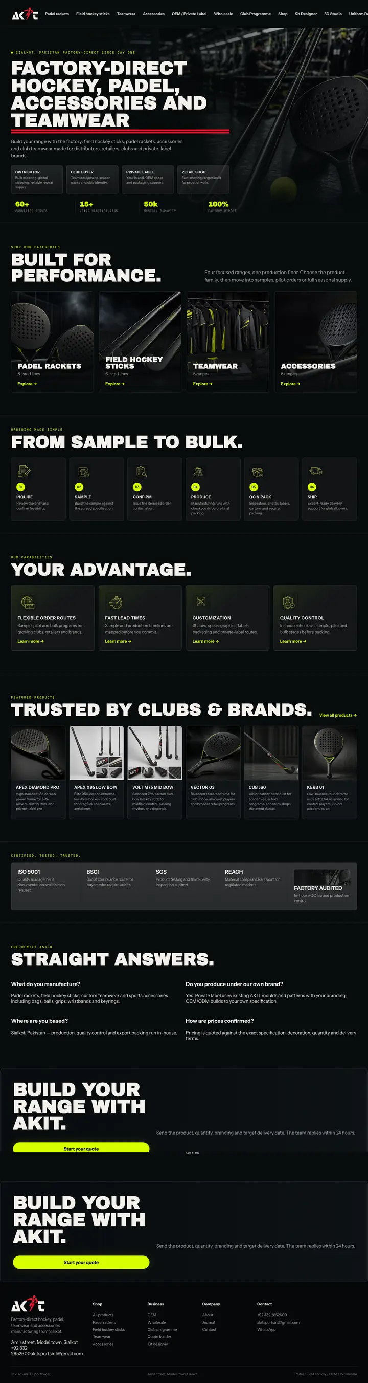 AKIT Sportswear homepage