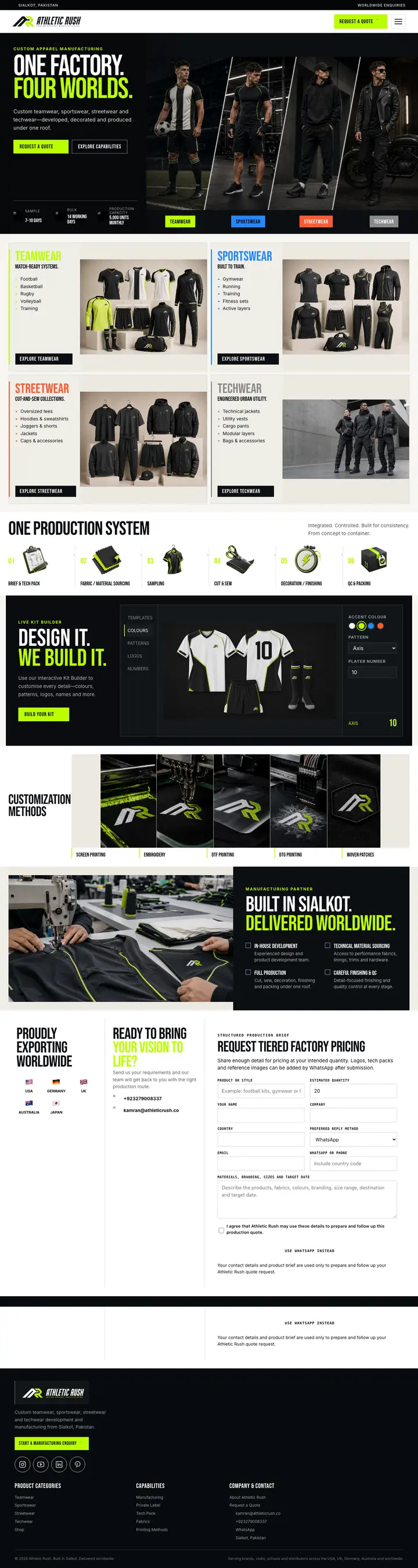 Athletic Rush homepage
