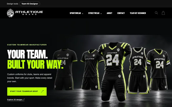 Athletique Brand homepage