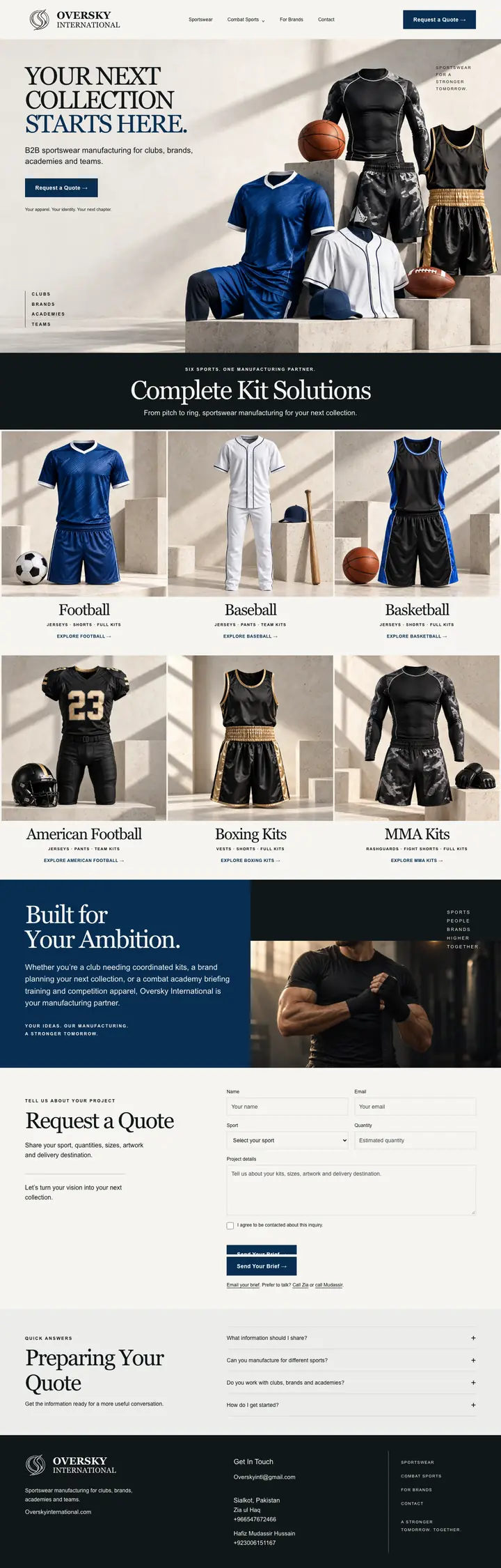 Oversky International homepage